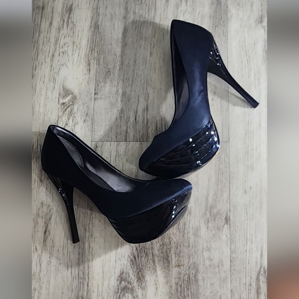Bebe Black Platform High Heels Size 8